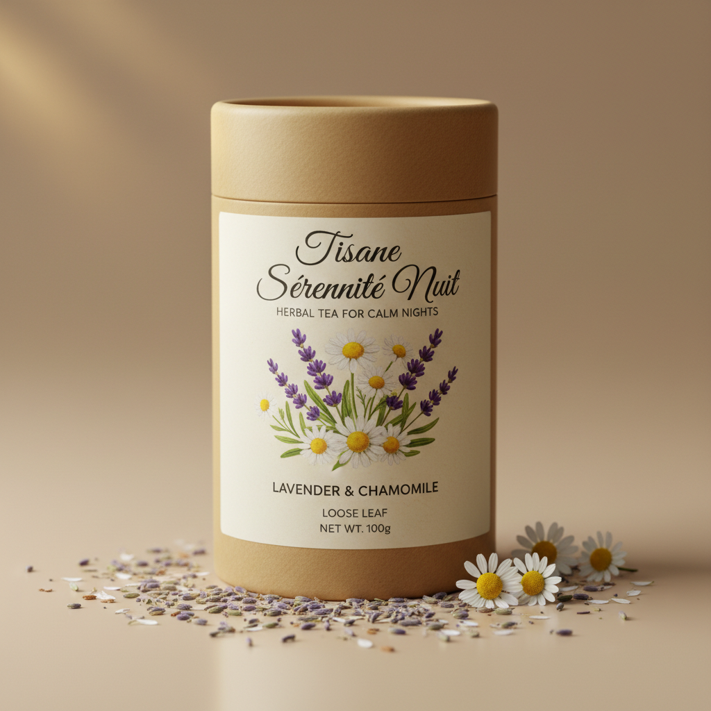 Tisane Sérénité Nuit with lavender and chamomile herbs for sleep