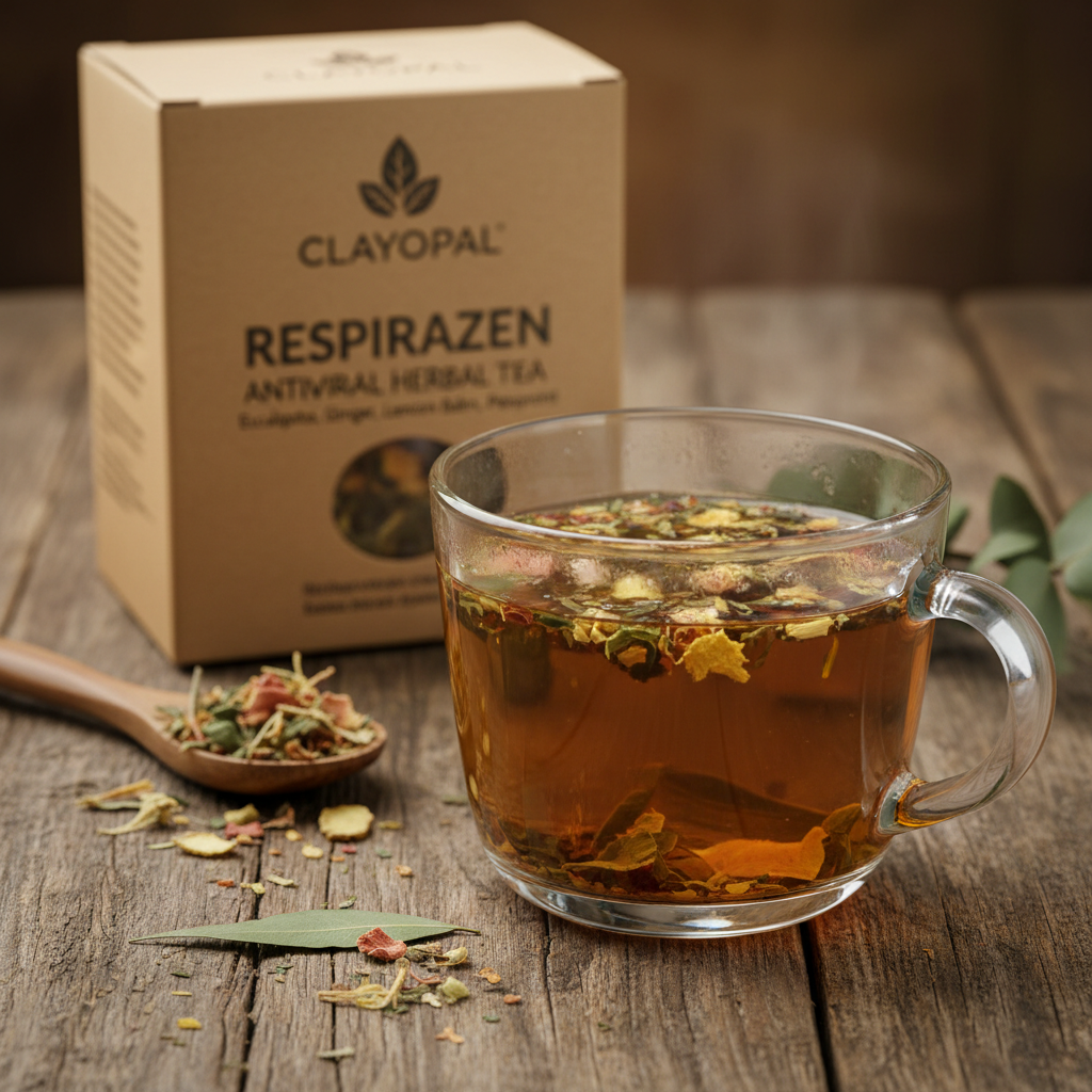 Tisane Antigrippale RespiraZen CLAYOPAL — complexe respiratoire immunitaire